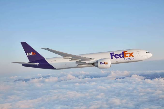 FedEx aircraft in flight